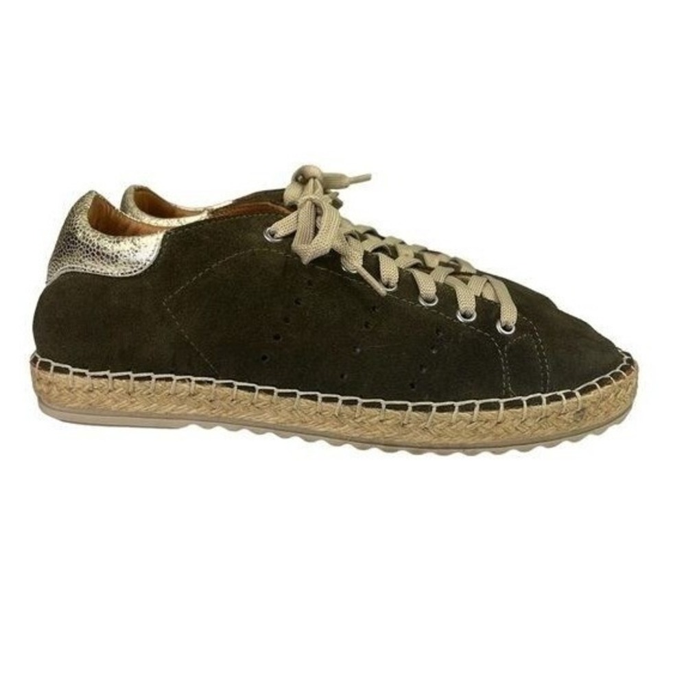 BONAVI Suede Espadrille Sneakers Woven Heel Jute Coastal Casual Comfort 8.5-9